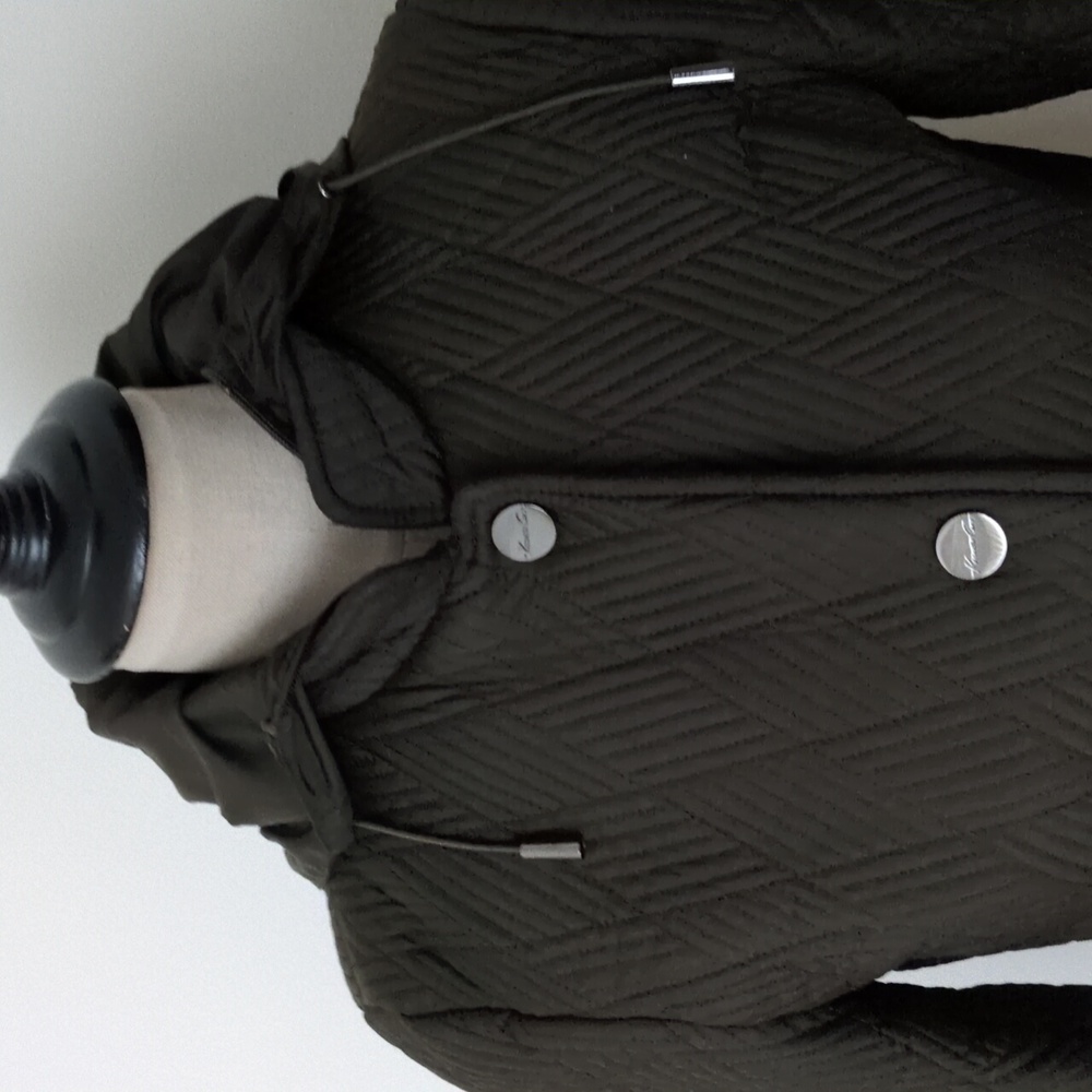 Kenneth Cole Women's Quilted Hooded Jacket - Olive - Picture 2 of 12